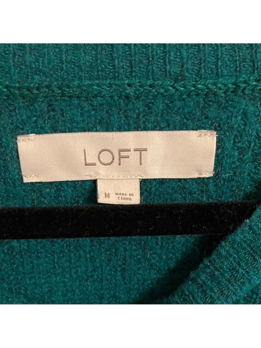 LOFT Teal Crew Neck Sweater Size Medium - Picture 3 of 6